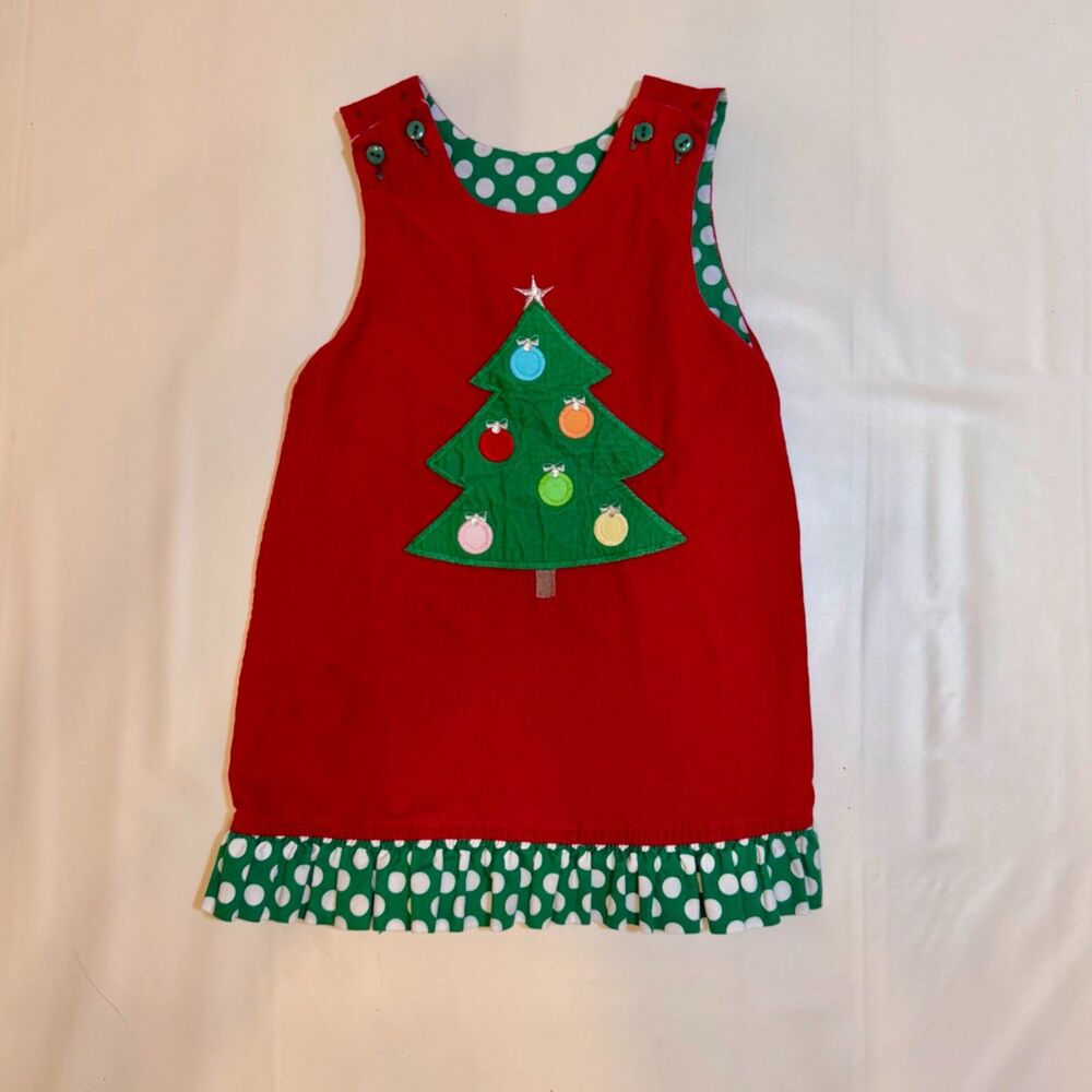 Vintage The Bailey Boys Reversible Christmas Corduroy Dress